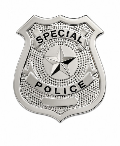 Silver metal police - silver, badge