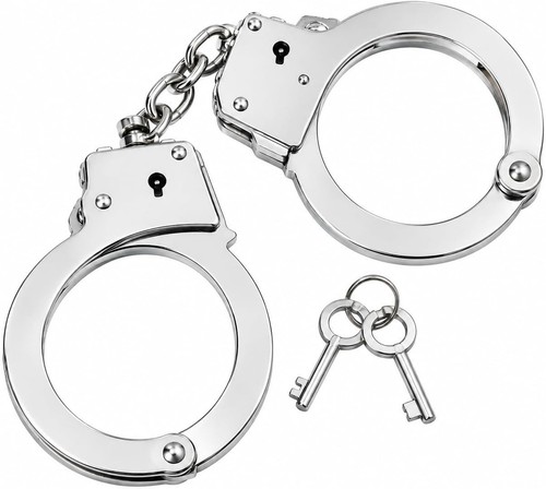 Metal handcuffs with keys - handcuffs,