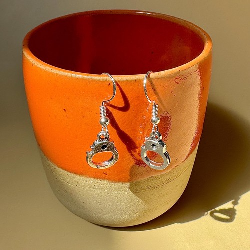 New silver handcuff earrings - new,