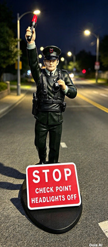 Painted police officer - painted,