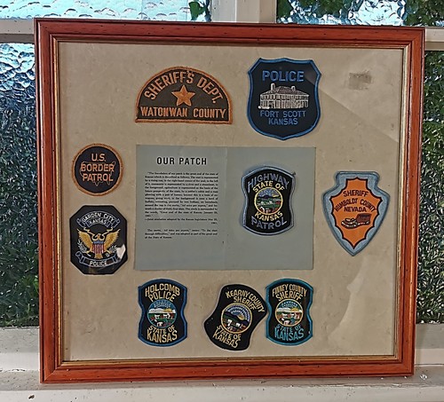 Framed american police patches - american,